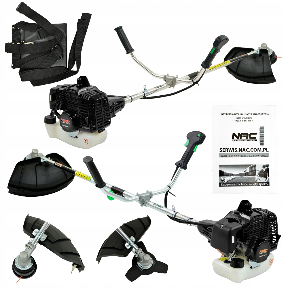Benzínový krovinorez NAC, 3 HP, rezný kotúč + struna, delená hriadeľ súčasťou balenia